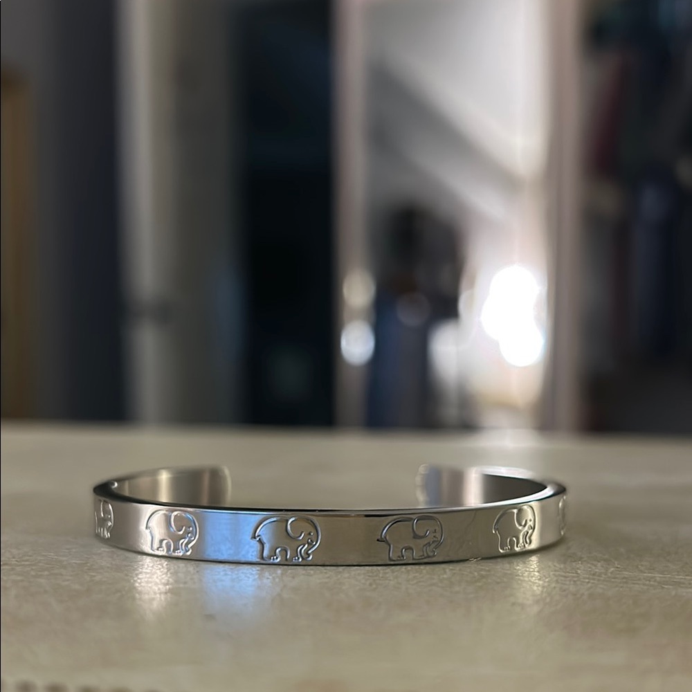 Silver Elephant Cuff Bracelet